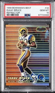 1999 BOWMAN'S BEST REFRACTOR #32 ISAAC BRUCE 87/400 PSA 10 - Picture 1 of 2