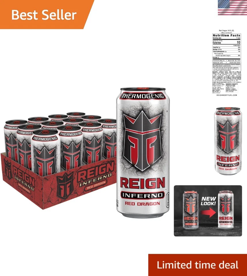 Reign Inferno Red Dragon Thermogenic Fuel Fitness and Performance Drink 16 of