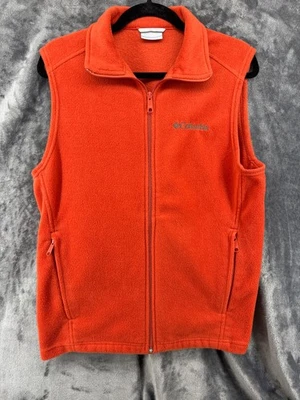 Chaleco de forro polar naranja con cremallera completa Columbia Benton Springs para hombre Talla pequeña Senderismo al aire libre Foto 1 de 4