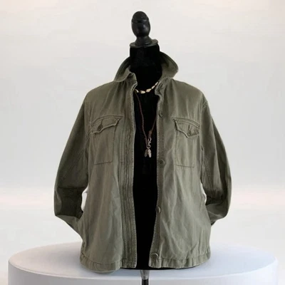 Chaqueta utilitaria Abercrombie & Fitch Y2K verde militar bolsillos cierre de botones M Foto 1 de 4