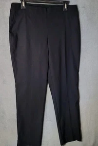 Chico’s Black Pull-On Straight Leg Ankle Pants Sz 6R (0.5) Stretch Dress [631] - Picture 1 of 7