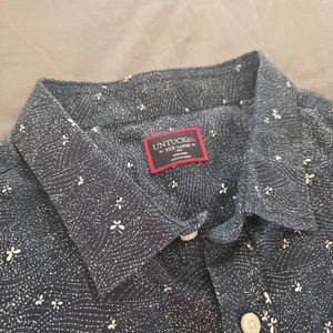 UNTUCKit Joaquin Hopper 100% Linen Shirt Mens 3XL Blue Butterfly Geometric Print - Picture 1 of 6