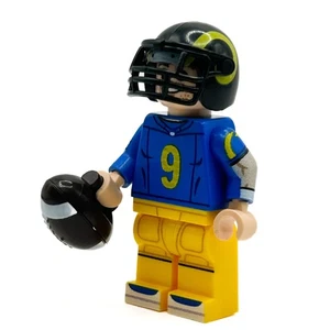 Minifigura de jugador de fútbol americano #9 QB LA hecha con piezas LEGO - Imagen 1 de 3