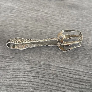 Pinzas de azúcar de placa de plata de colección 4" Nils Johan Suecia EXTRA PR NS ALP patrón floral - Imagen 1 de 9