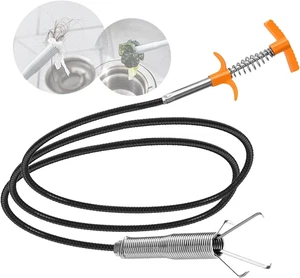 35" Drain Snake Hair Clog Remover Tool Flexible Grabber Sink Toilet - Picture 1 of 4