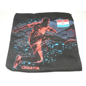 Gen2 Kids National Soccer Apparel Croatia T-Shirt Black/Red/Blue Medium 10/12 - Picture 1 of 2