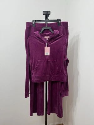 Conjunto de chándal Juicy Couture para mujer de terciopelo brillante violeta puesta de sol talla X-grande nuevo con etiquetas Foto 1 de 4