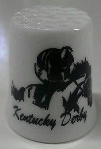 Charming Kentucky Derby Collectible Porcelain Thimble - Picture 1 of 1