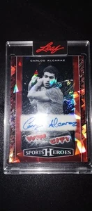2025 Leaf Sports Heroes Carlos Alcaraz Auto red 2/3 - Picture 1 of 4
