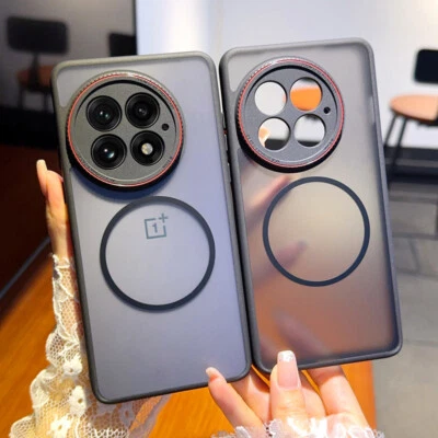 For OnePlus 13, Luxury Magnetic Ring Matte Bumper Soft Acrylic Cover Case - Image 1 of 4