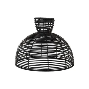 Star Trading Lampenschirm, Runde, Rattan, Schwarz, E27, Außenbereich, ⌀ 37,5 cm - Bild 1 von 4