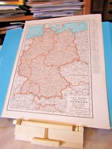 1949 map Germany & Switzerland 14x11" sheet rivers cities towns - Picture 1 of 8