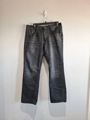 Pantalones de mezclilla FUSAI para hombre 1997 pierna recta 34x30 bolsillos bordados oscuros Foto 1 de 4