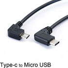 Left Angle 90 Degree Micro USB to Type-c Cable Converter OTG Adapter Data CordMB