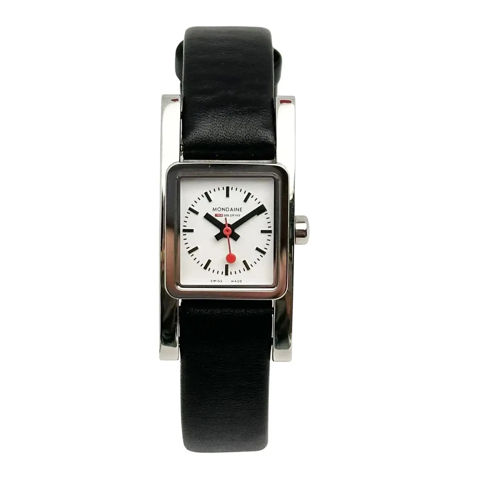 Reloj de cuarzo Mondaine 20 mm acero inoxidable esfera blanca para dama A666.30325.11SBB Foto 1 de 3