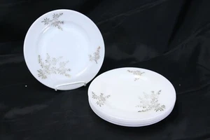 Federal White Bamboo Gold Salad Luncheon Plates 9" Lot of 5 - Picture 1 of 5