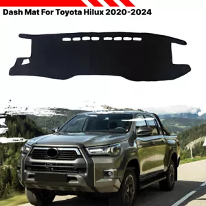 For TOYOTA Hilux GUN126 2020-2024 BLACK DASH MAT Poly Carpet Dashboard Cover - Picture 1 of 9