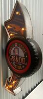 ROUTE 66 GAS & OIL ILLUMINATED BAR LIGHT 12V PERFECT FOR BAR MAN CAVE