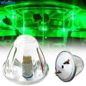Clear Glass Lens Watermelon 1 Wire 1156 Marker Turn Signal Light Green LED Light - Picture 1 of 10
