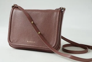 MODALU , PINKISH , BRICK BROWN LEATHER SHOULDER BAG / CROSSBODY , Small Size - Picture 1 of 11