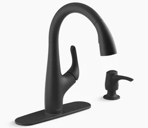 Kohler, C Pull-Down Kitchen Faucet - Black - R26698-SD-BL, Alle - Picture 1 of 8