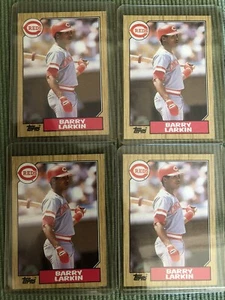 (4) 1987 Topps #648 Barry Larkin RC Rookie Card Cincinnati Reds- HoF - Picture 1 of 2