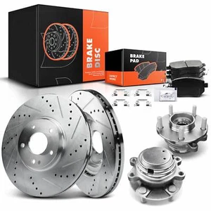 Drilled Brake Rotor&Ceramic Pads + Wheel Hub for INFINITI FX35 03-05 3.5L Front - Picture 1 of 8