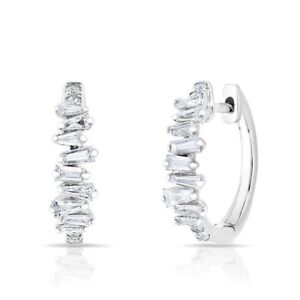 Fashion Women 925 Silver Filled Hoop Earrings Cubic Zirconia Wedding Jewelry