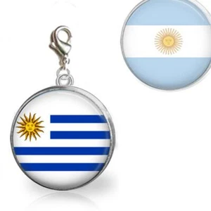 Uruguay Flag Glass Dome Clip On Charm Handcrafted Quality Pride Jewelry - Picture 1 of 1