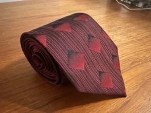 Corbata de cuello de seda de diseñador VERSACE delgada con estampado ART DECO DE LUJO 58" de largo años 90 DE COLECCIÓN - Imagen 1 de 3