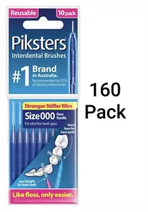 Piksters 160 PACK Interdental Brushes Size 000 CHEAPEST ONLINE (10x16 Packets) - Picture 1 of 7