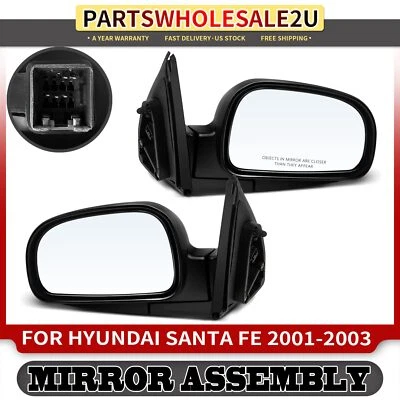 Espejo retrovisor eléctrico plegable manual térmico 2 piezas para Hyundai Santa Fe GLS 2001-2003 Foto 1 de 4