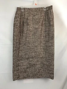 Falda Larga Psalms CIV Mujer 12 Marrón Forrada Midi Maxi Recta Mezcla Seda Y - Imagen 1 de 4