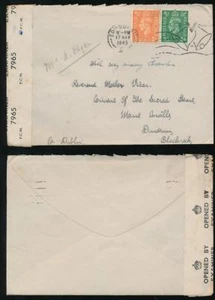 SCOTLAND to IRELAND CENSORED 1945 + VICTORY BELLS CANCEL - Picture 1 of 3