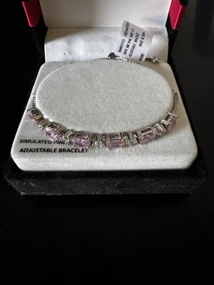 New Pink Pink Women Girl Jewelry Silver Gemspirations Bracelet Sterling Silver - Image 1 of 4