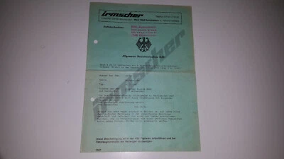 ABE Tüv Gutachten Heckspoiler Irmscher Opel Kadett D 1401043 Spoiler Kofferraum - Bild 1 von 4