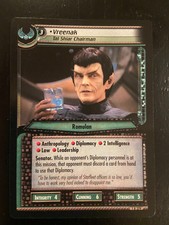 Star Trek CCG 2E Premiere Vreenak, Tal Shiar Chairman Rare Card, Never Played