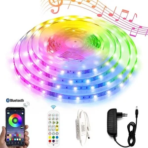 RGB LED Band 5m Streifen Bluetooth Smart Home APP Lichtleiste Farbwechsel Stripe - Bild 1 von 11