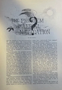 1892 Probleme der Luftnavigation Luftflug Ballons illustriert - Bild 1 von 5