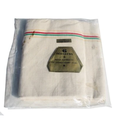 Ensemble de 6 torchons en Métis / lin coton vintages - Photo 1/2