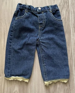 Adorable Denim Capris for Toddlers - 24 Months Hem Lace - Picture 1 of 4