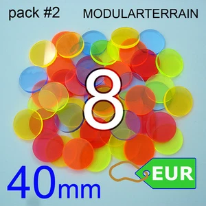 8x 40mm Round Base 3mm Color Fluor Acrylic Socle War Hammer 40k Infinity AOS - Imagen 1 de 7