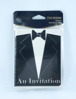 Tuxedo Invitations, Black Tie,  Lot of 7 Packs - 8/pack, formal, wedding, tux - Image 1 of 2