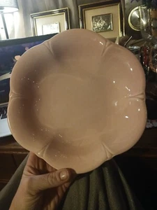 Tiffany Pink Scalloped Rim Salad Plate 9" Made In Italy antique vintage - Picture 1 of 2