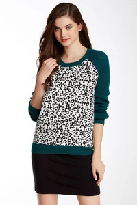 Suéter Cut25 by Yigal Azrouel Leopardo Colorblock Talla Grande $231 Nuevo con Etiquetas - Imagen 1 de 9