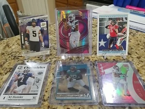NFL Football Card Lot #251 - 6 NFL Cards -  Prescott,  Mahomes, Hamler, Etc. - Picture 1 of 8
