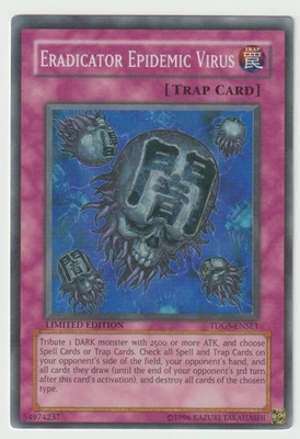 YuGiOh Eradicator Epidemic Virus TDGS-ENSE1 Limited Edition Super Rare NM - Image 1 of 3