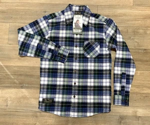 Camicia Vermont Flannel Company uomo M Campbell aderente manica lunga bottoni a quadri - Foto 1 di 9