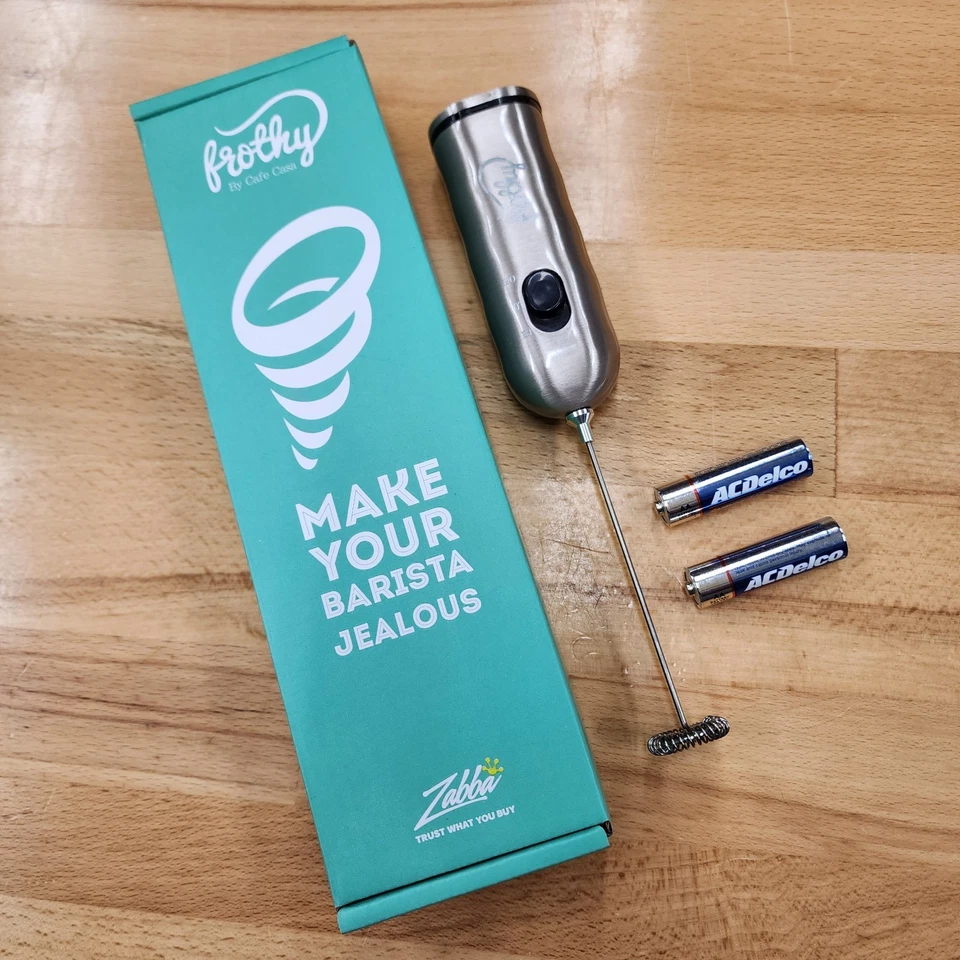 ☕️ Cafe Casa Milk Frothy 2 velocidades baterias de aço inoxidável novas baterias - Imagem 1 de 4