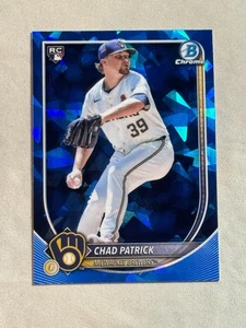 2025 Bowman Chrome Sapphire Chad Patrick Rookie RC #28 Brewers - Picture 1 of 2